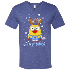 Minion Bucknell Bison Ugly Christmas Sweaters Let It Snow Men's V-Neck T-Shirt - The White Eagles