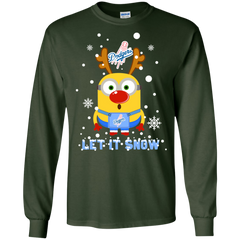 Minion Los Angeles Dodgers  Ugly Christmas Sweaters Let It Snow LS Cotton T-Shirt - The White Eagles