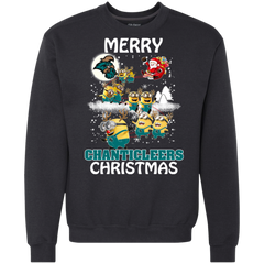 Coastal Carolina Chanticleers Ugly Christmas Sweaters Minions Santa Claus Merry Christmas Sweatshirt - The White Eagles