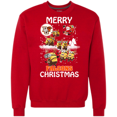Bowling Green Falcons Ugly Christmas Sweaters Minions Santa Claus Merry Christmas Sweatshirt - The White Eagles