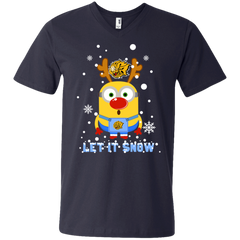 Minion Arkansas-pine Bluff Golden Lions Ugly Christmas Sweaters Let It Snow Men's V-Neck T-Shirt - The White Eagles