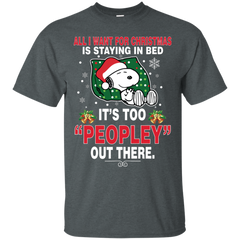 I Want For Christmas Is Staying In Bed Snoopy The Peanuts Movie Cotton T-Shirt - The White Eagles