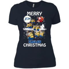 Georgia Southern Eagles Ugly Christmas Sweaters Minions Santa Claus Merry Christmas Ladies' Shirt - The White Eagles