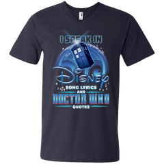 I Speak In Disney Song Lyrics And Doctor Who Quotes Shirt Men's V-Neck T-Shirt - The White Eagles