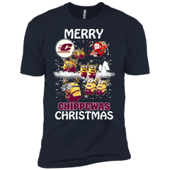 Central Michigan Chippewas T Shirts Minions Santa Claus Merry Christmas Men's Sleeve Shirt - The White Eagles