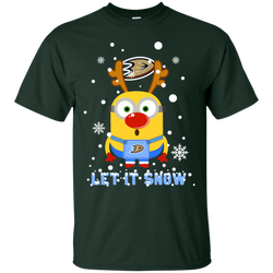 Minion Anaheim Ducks Ugly Christmas Sweaters Let It Snow Cotton T-Shirt - The White Eagles