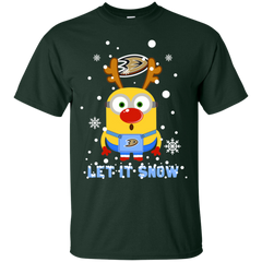 Minion Anaheim Ducks Ugly Christmas Sweaters Let It Snow Cotton T-Shirt - The White Eagles