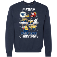 Nevada Wolf Pack Ugly Christmas Sweaters Minions Santa Claus Merry Christmas Sweatshirt - The White Eagles