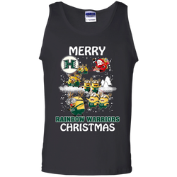Hawaii Rainbow Warriors Ugly Christmas Sweaters Minions Santa Claus Merry Christmas Tank Top - The White Eagles