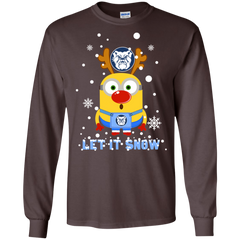 Minion Butler Bulldogs Ugly Christmas Sweaters Let It Snow LS Cotton T-Shirt - The White Eagles