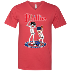 Philadelphia Phillies Baseball Rick And Morty Men's V-Neck T-Shirt - The White Eagles