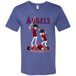 Los Angeles Angels Baseball Rick And Morty Men's V-Neck T-Shirt - The White Eagles