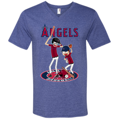 Los Angeles Angels Baseball Rick And Morty Men's V-Neck T-Shirt - The White Eagles