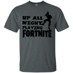 Fortnite Up All Night Playing Fortnite Cotton T-Shirt - The White Eagles