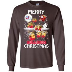Fresno State Bulldogs Ugly Christmas Sweaters Minions Santa Claus Merry Christmas LS Cotton T-Shirt - The White Eagles