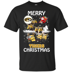 Missouri Tigers Ugly Christmas Sweaters Minions Santa Claus Merry Christmas Cotton T-Shirt - The White Eagles