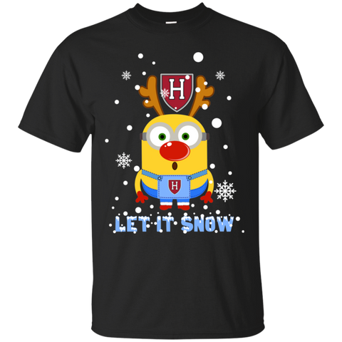 Minion Harvard Crimson Ugly Christmas Sweaters Let It Snow Cotton T-Shirt - The White Eagles