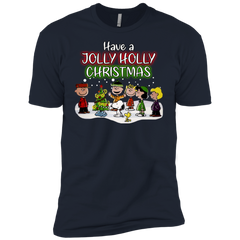 Have A Jolly Holly Christmas The Peanuts Movie Snoopy Charlie Brown Woodstock Men's Sleeve Shirt - The White Eagles