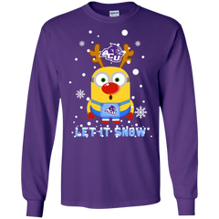 Minion Abilene Christian Wildcats Ugly Christmas Sweaters Let It Snow LS Cotton T-Shirt - The White Eagles