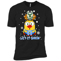 Minion Milwaukee Bucks Ugly Christmas Sweaters Let It Snow Men's Sleeve Shirt - The White Eagles