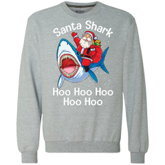 Santa Shark Hoo Hoo Hoo Hoo Hoo Christmas Ugly Christmas Sweater Sweatshirt - The White Eagles
