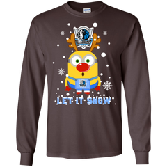 Minion Dallas Mavericks Ugly Christmas Sweaters Let It Snow LS Cotton T-Shirt - The White Eagles