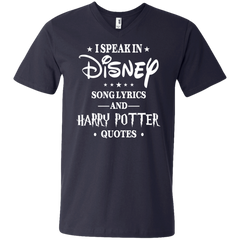I Speak In Disney Song Lyrics And Harry Potter Quotes Shir Men's V-Neck T-Shirt - The White Eagles