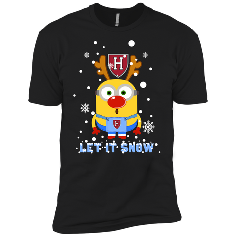 Minion Harvard Crimson Ugly Christmas Sweaters Let It Snow Men's Sleeve Shirt - The White Eagles