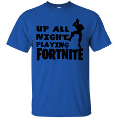 Fortnite Up All Night Playing Fortnite Cotton T-Shirt - The White Eagles