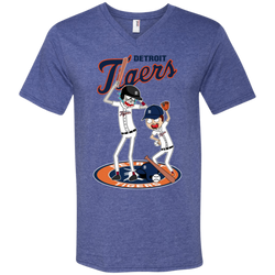 Detroit Tigers Baseball Rick And Morty Men's V-Neck T-Shirt - The White Eagles