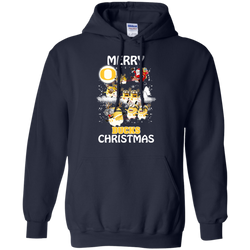 Oregon Ducks Ugly Christmas Sweaters Minions Santa Claus Merry Christmas Hoodie - The White Eagles