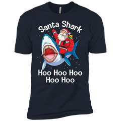 Santa Shark Hoo Hoo Hoo Hoo Hoo Christmas Ugly Christmas Sweater Men's Sleeve Shirt - The White Eagles