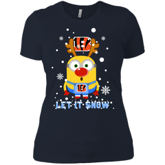 Minion Cincinnati Bengals Ugly Christmas Sweaters Let It Snow Ladies' Shirt - The White Eagles