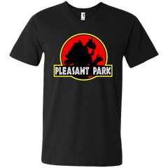 Fortnite Battle Royale Pleasant Park Jurassic Park Men's V-Neck T-Shirt - The White Eagles