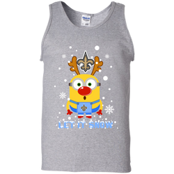 Minion New Orleans Saints Ugly Christmas Sweaters Let It Snow Tank Top - The White Eagles