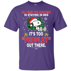 I Want For Christmas Is Staying In Bed Snoopy The Peanuts Movie Cotton T-Shirt - The White Eagles