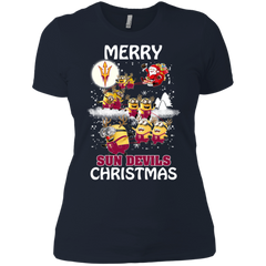 Arizona State Sun Devils Ugly Christmas Sweaters Minions Santa Claus Merry Christmas Ladies' Shirt - The White Eagles