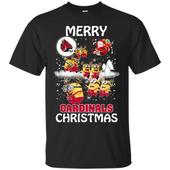 Ball State Cardinals Ugly Christmas Sweaters Minions Santa Claus Merry Christmas Cotton T-Shirt - The White Eagles