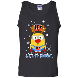 Minion Cincinnati Bengals Ugly Christmas Sweaters Let It Snow Tank Top - The White Eagles