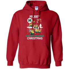 Hawaii Rainbow Warriors Ugly Christmas Sweaters Minions Santa Claus Merry Christmas Hoodie - The White Eagles