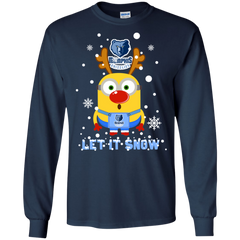 Minion Memphis Grizzlies Ugly Christmas Sweaters Let It Snow LS Cotton T-Shirt - The White Eagles