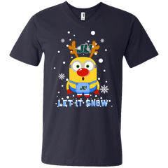 Minion Jacksonville Dolphins Ugly Christmas Sweaters Let It Snow Men's V-Neck T-Shirt - The White Eagles