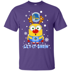 Minion Golden State Warriors Ugly Christmas Sweaters Let It Snow Cotton T-Shirt - The White Eagles