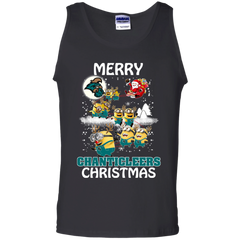 Coastal Carolina Chanticleers Ugly Christmas Sweaters Minions Santa Claus Merry Christmas Tank Top - The White Eagles