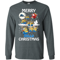 Buffalo Bulls Ugly Christmas Sweaters Minions Santa Claus Merry Christmas LS Cotton T-Shirt - The White Eagles
