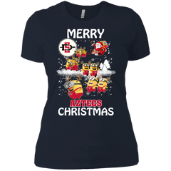 San Diego State Athletics Ugly Christmas Sweaters Minions Santa Claus Merry Christmas Ladies' Shirt - The White Eagles