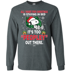 I Want For Christmas Is Staying In Bed Snoopy The Peanuts Movie LS Cotton T-Shirt - The White Eagles