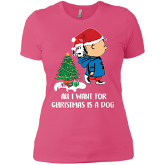 All I Want For Christmas Is A Dog Snoopy Charlie Brown The Peanuts Movie Ladies' Shirt - The White Eagles