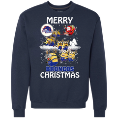 Boise State Broncos Ugly Christmas Sweaters Minions Santa Claus Merry Christmas Sweatshirt - The White Eagles