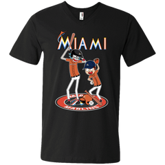 Miami Marlins Baseball Rick And Morty Men's V-Neck T-Shirt - The White Eagles